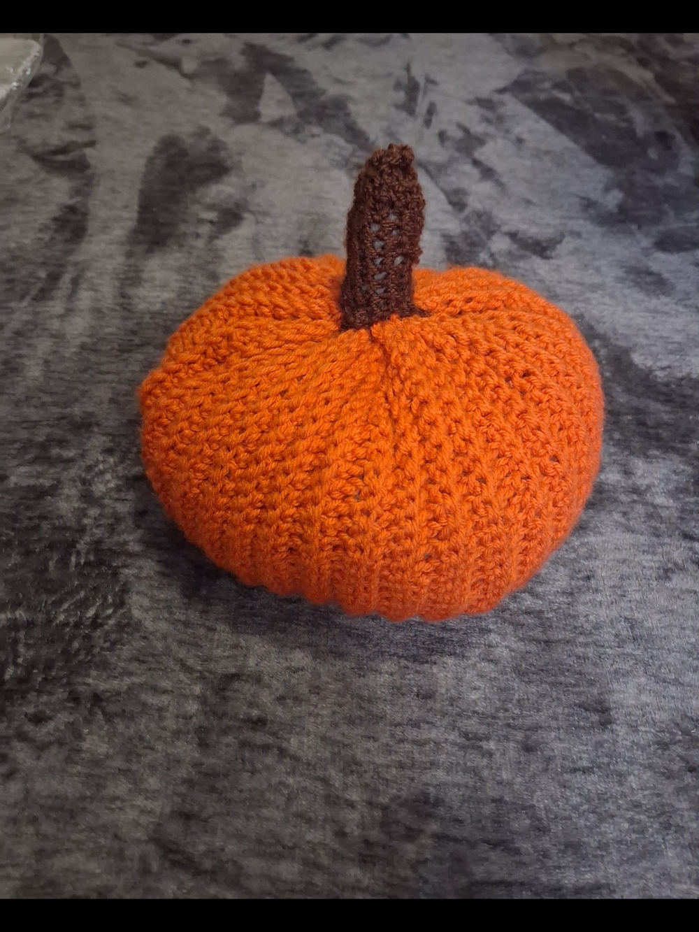 Large 9in Handmade Crochet Pumpkin Decor Pillow